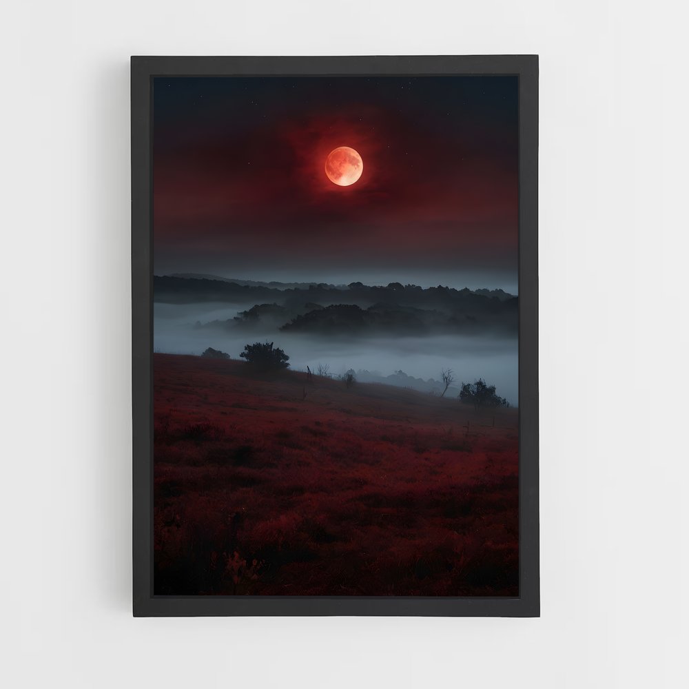 Poster Énigmatique Lune Pourpre – affiche Système solaire (vue 2)